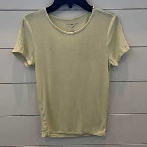 Pale yellow American eagle Ribbed tight top